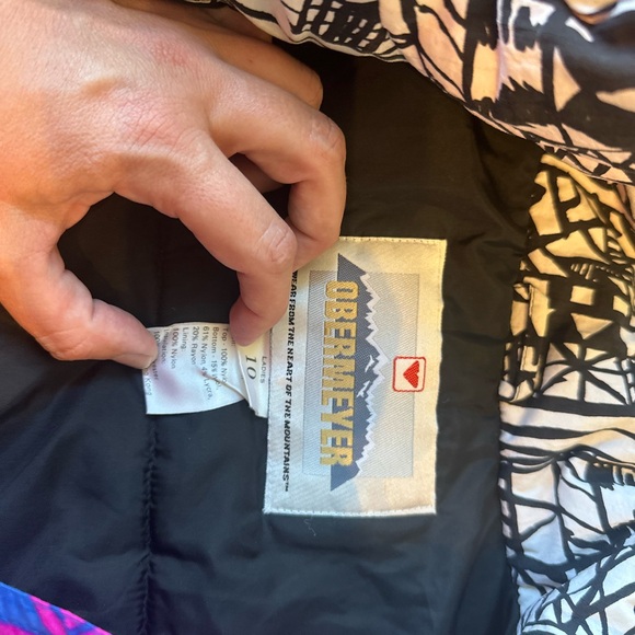 OBERMEYER VINTAGE SKI SNOW JACKET Woman’s size 10 bright neon 80s 90s retro - Picture 2 of 15